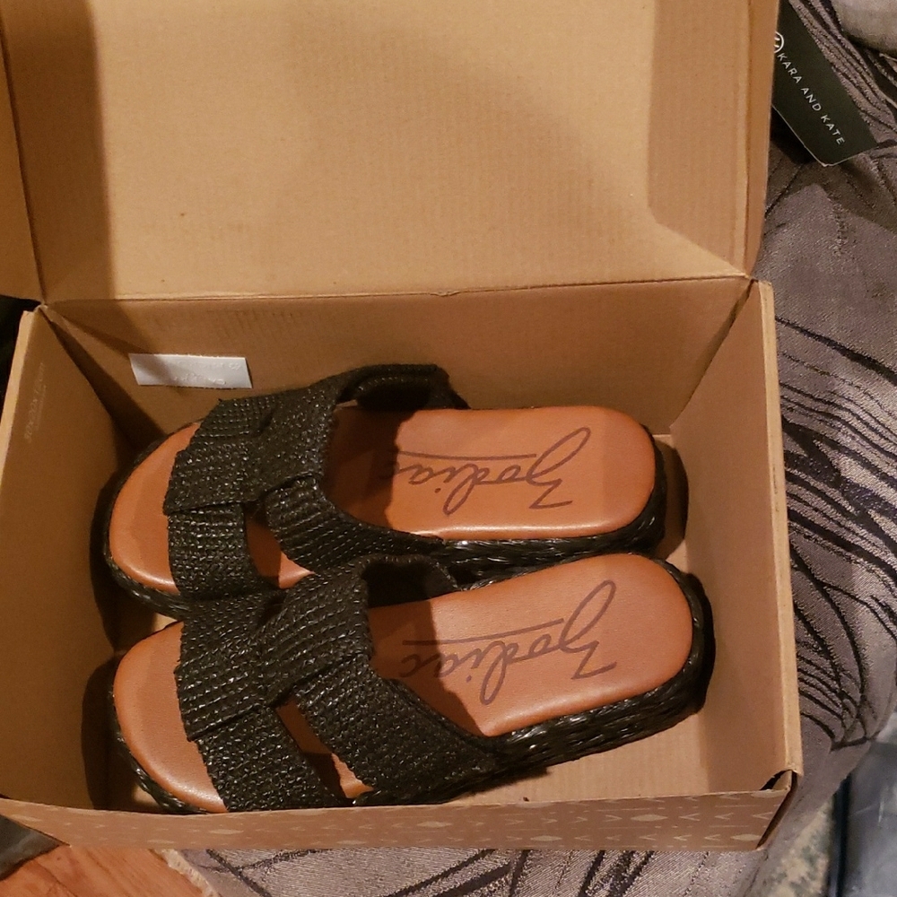 Zodiac Black Platform Sandals